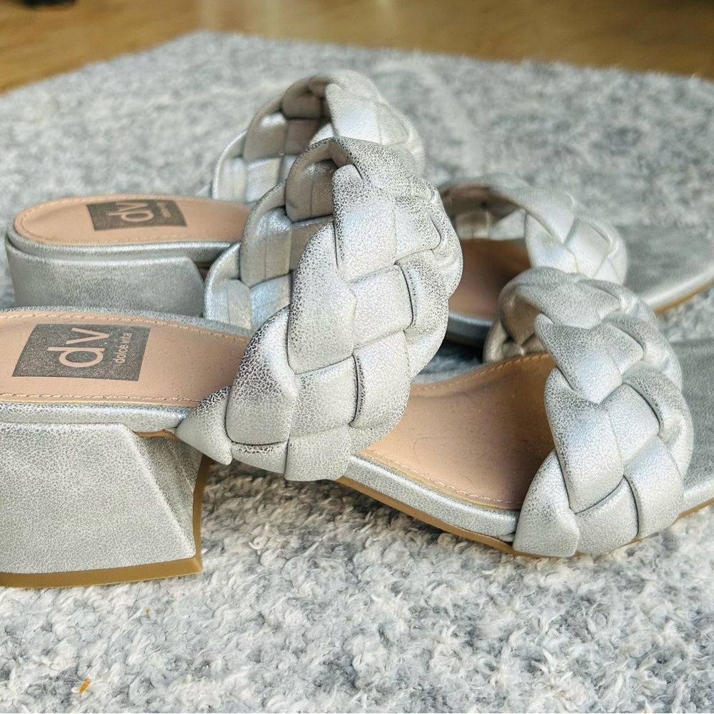 DV by Dolce Vita Women's Silver Braided Heels